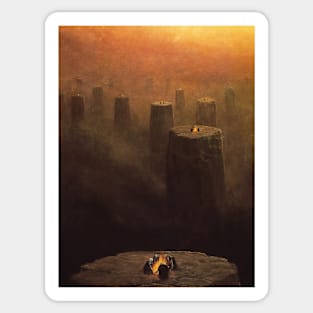 Untitled (Isollated Villages), by Zdzisław Beksiński Sticker